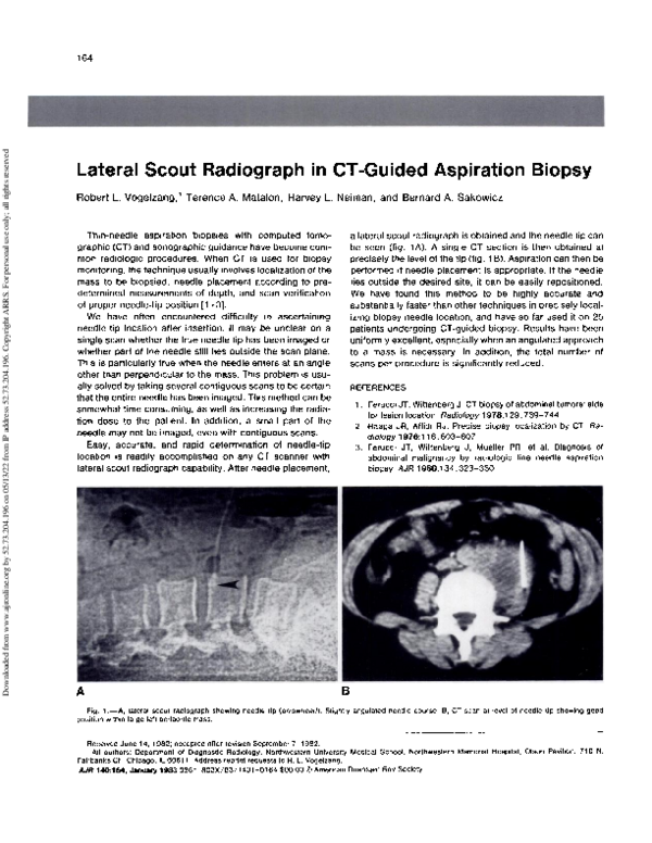 (PDF) Lateral scout radiograph in CT-guided aspiration biopsy
