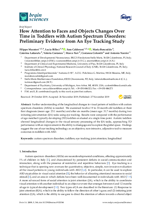 (PDF) How Attention to Faces and Objects Changes Over Time in Toddlers ...