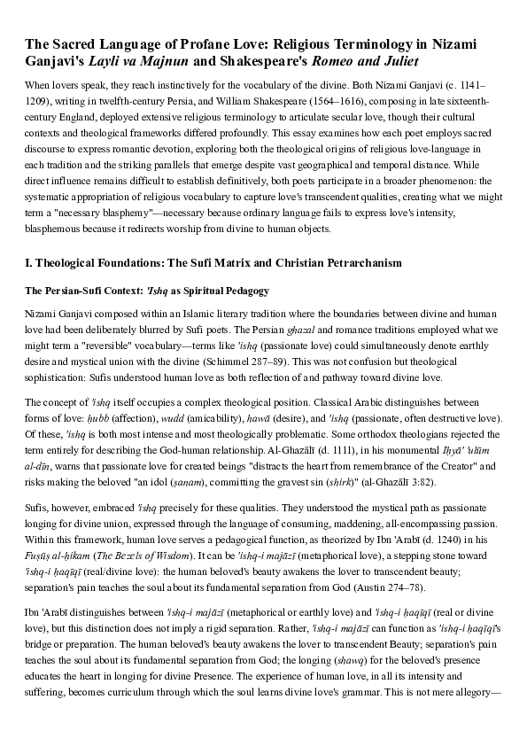 (PDF) The Sacred Language of Profane Love: Religious Terminology in ...