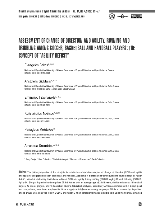 (PDF) Assessment of Change of Direction and Agility. Running and ...
