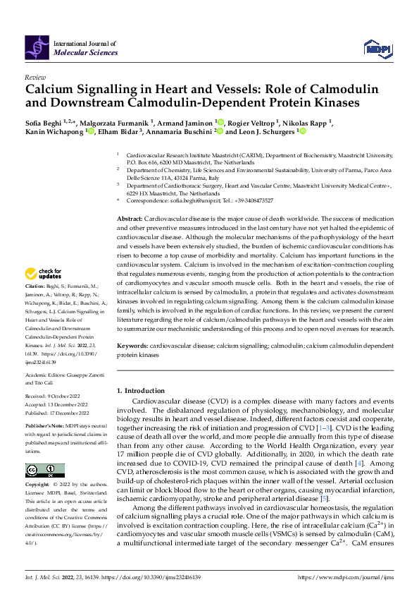 (PDF) Calcium Signalling in Heart and Vessels: Role of Calmodulin and ...