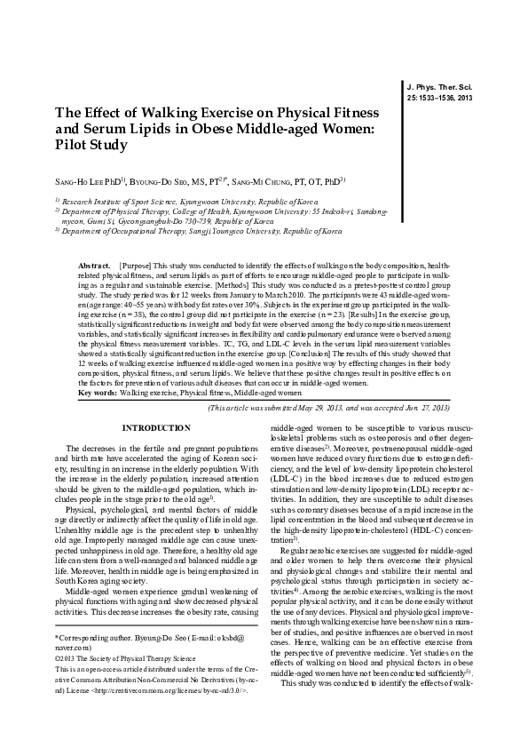 (PDF) The Effect of Walking Exercise on Physical Fitness and Serum ...