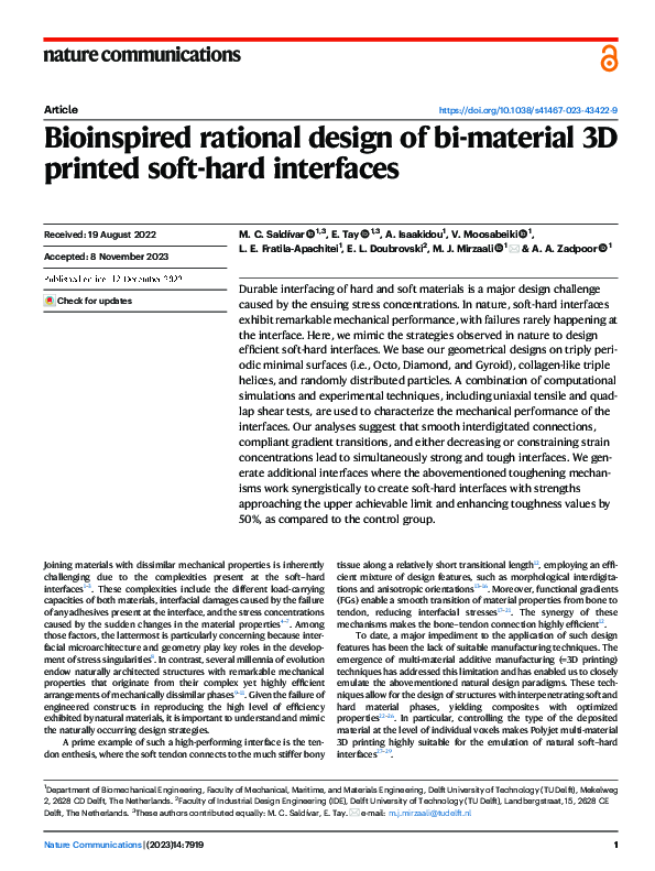 (PDF) Bioinspired rational design of bi-material 3D printed soft-hard ...