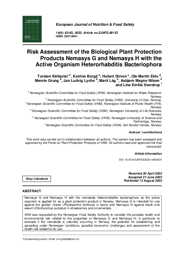 (PDF) Risk Assessment of the Biological Plant Protection Products ...