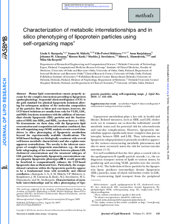 (PDF) Characterization of metabolic interrelationships and in silico ...