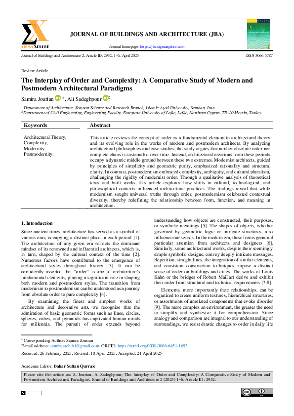 (PDF) The Interplay of Order and Complexity: A Comparative Study of ...