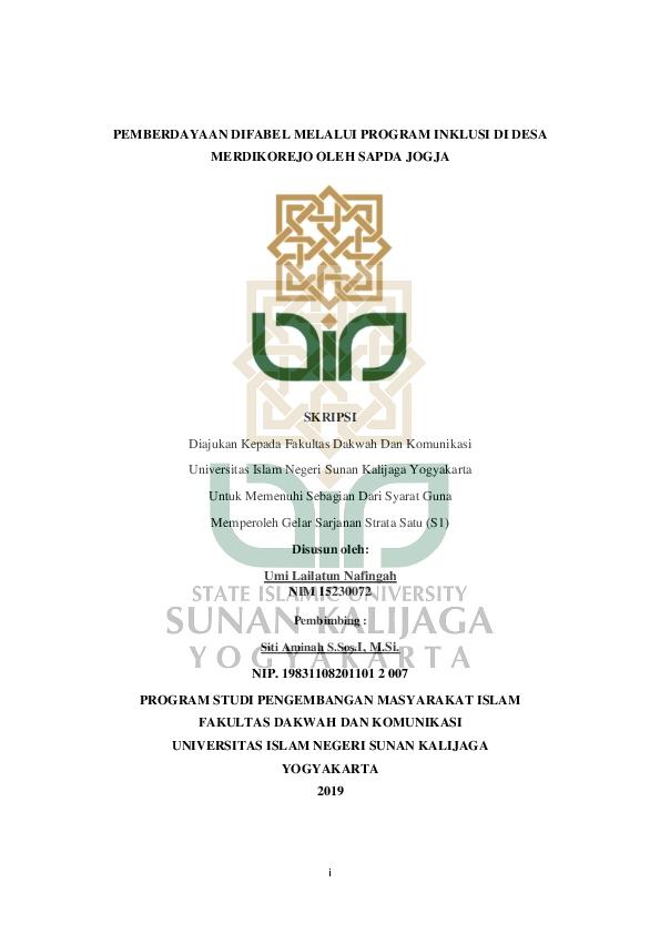 (PDF) Pemberdayaan Difabel Melalui Program Inklusi DI Desa Merdikorejo ...
