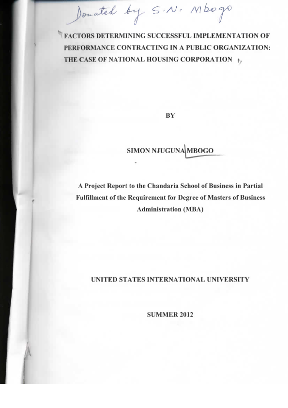 (PDF) Factors Determining Successful Implementation of Performance ...