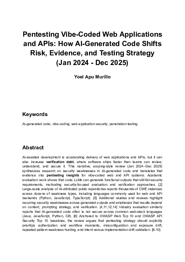 (PDF) Pentesting Vibe-Coded Web Applications and APIs: How AI-Generated ...