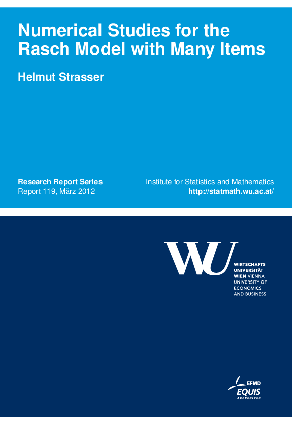 (PDF) Numerical studies for the Rasch model with many items