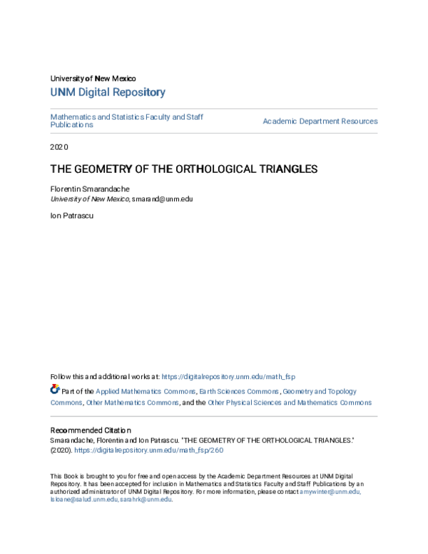 (PDF) The Geometry of the Orthological Triangles