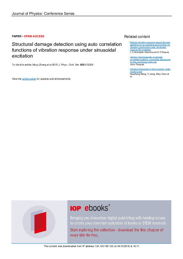 (PDF) Structural damage detection using auto correlation functions of ...