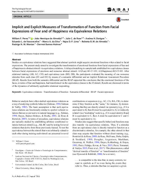 (PDF) Implicit and Explicit Measures of Transformation of Function from ...