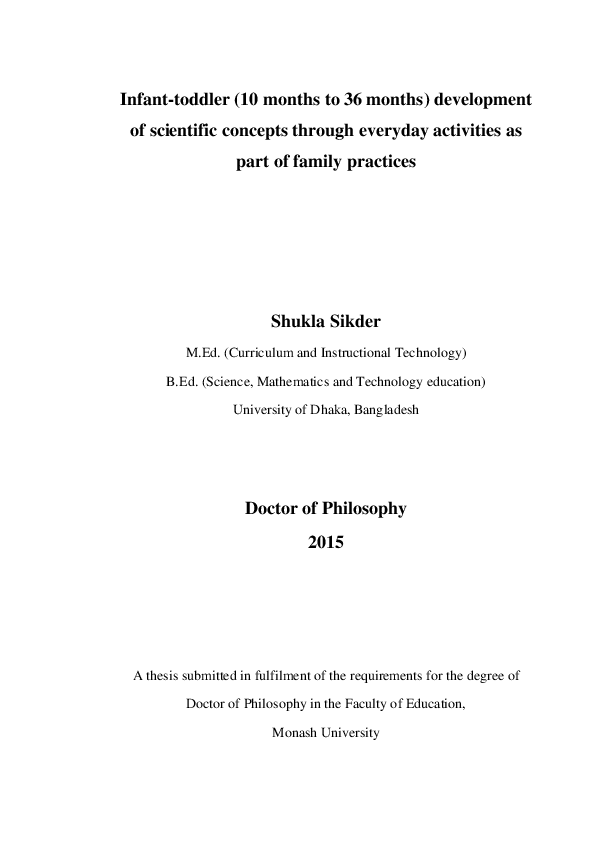 (PDF) Infant-toddler (10 months to 36 months) development of scientific ...