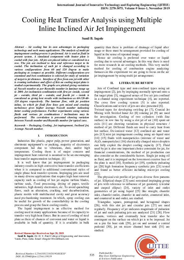 (PDF) Cooling Heat Transfer Analysis using Multiple Inline Inclined Air ...