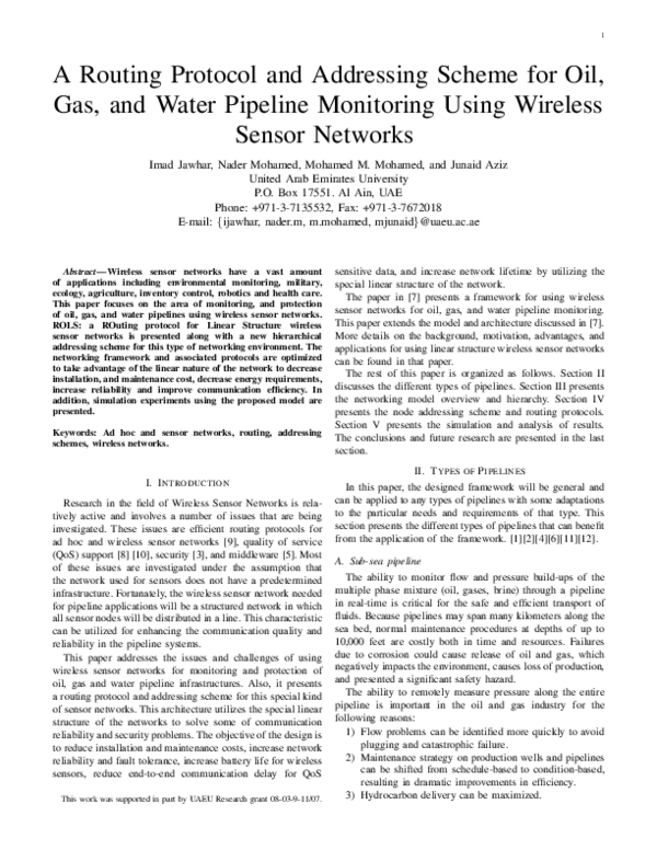 (PDF) A routing protocol and addressing scheme for oil, gas, and water ...