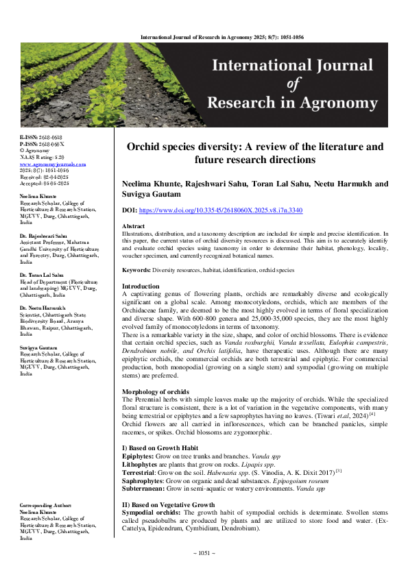 (PDF) Orchid species diversity: A review of the literature and future ...