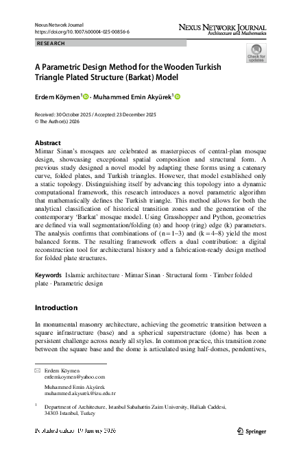 (PDF) A Parametric Design Method for the Wooden Turkish Triangle Plated ...
