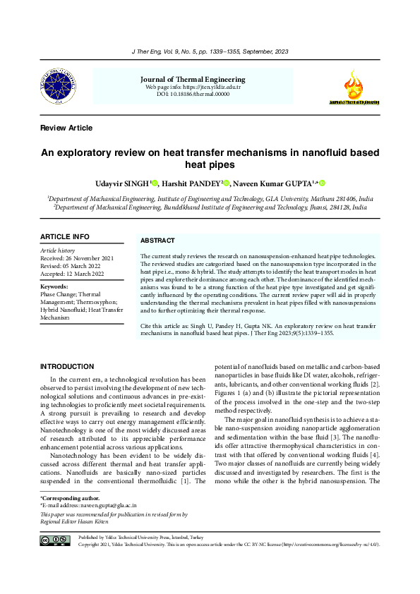(PDF) An exploratory review on heat transfer mechanisms in nanofluid ...