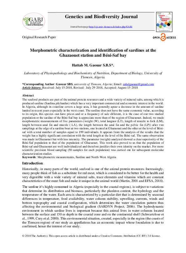 (PDF) Morphometric characterization and identification of sardines at ...
