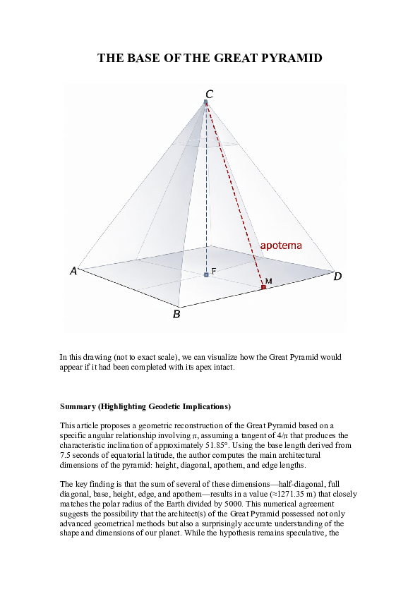 (PDF) THE BASE OF THE GREAT PYRAMID