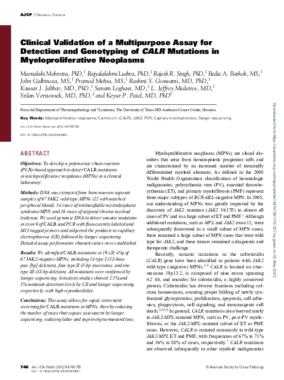 (PDF) Clinical Validation of a Multipurpose Assay for Detection and ...