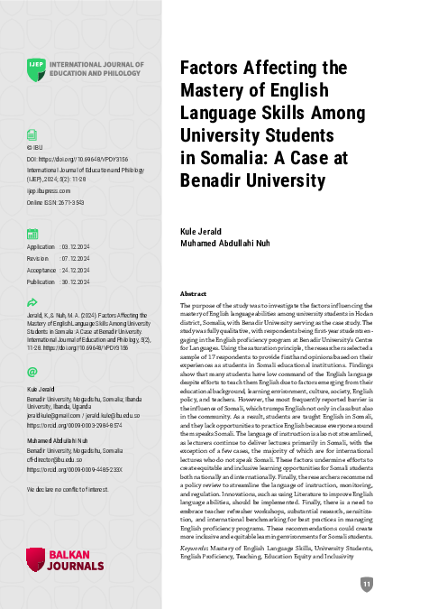 (PDF) Factors Affecting the Mastery of English Language Skills Among ...