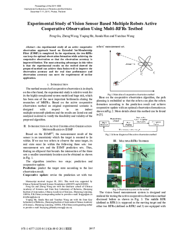 (PDF) Experimental study of vision sensor based multiple robots active ...