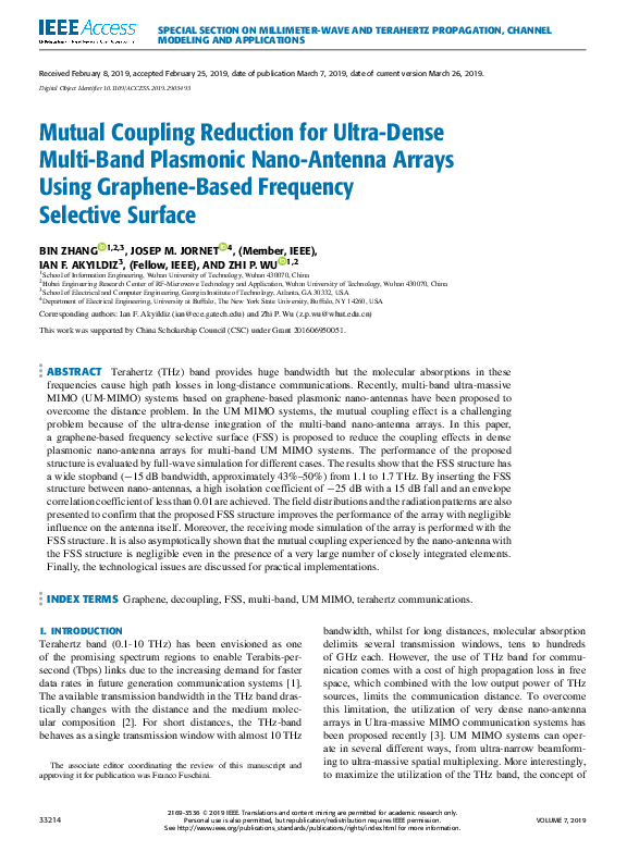 (PDF) Mutual Coupling Reduction for Ultra-Dense Multi-Band Plasmonic ...