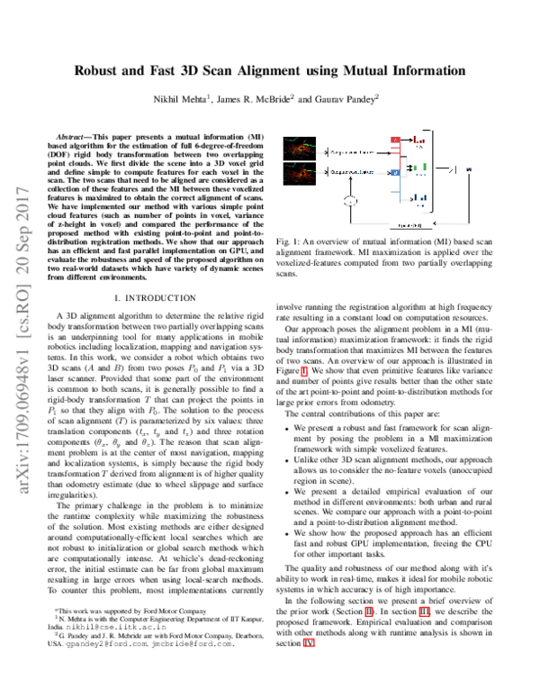 (PDF) Robust and Fast 3D Scan Alignment Using Mutual Information
