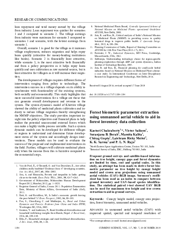 (PDF) Forest Biometric Parameter Extraction using Unmanned Aerial ...