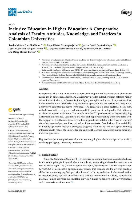 (PDF) Inclusive Education in Higher Education: A Comparative Analysis ...