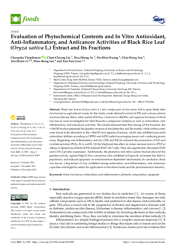 (PDF) Evaluation of Phytochemical Contents and In Vitro Antioxidant ...