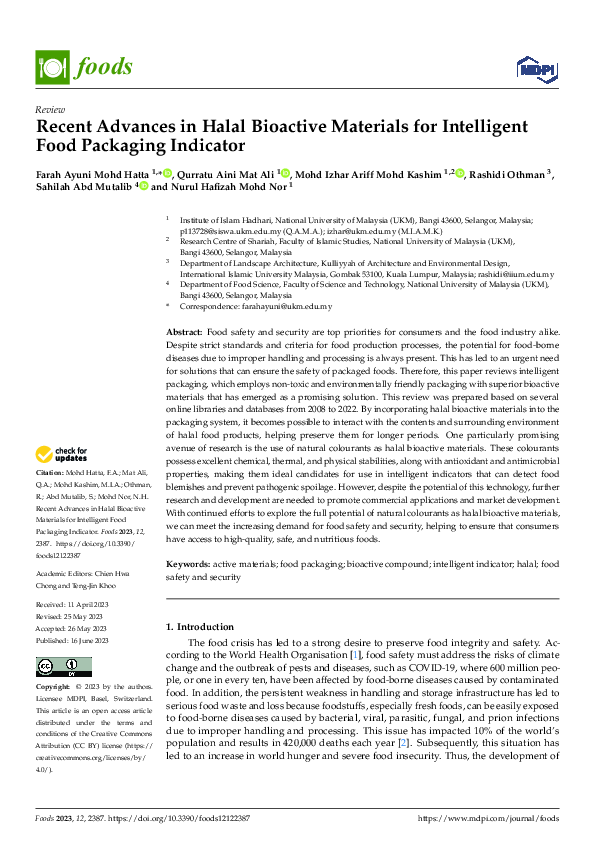 (PDF) Recent Advances in Halal Bioactive Materials for Intelligent Food ...