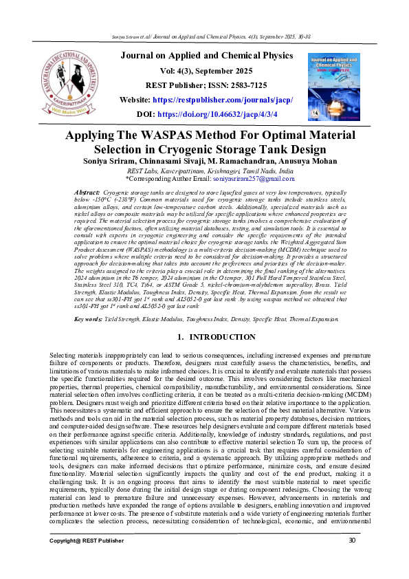 (PDF) Applying The WASPAS Method For Optimal Material Selection in ...