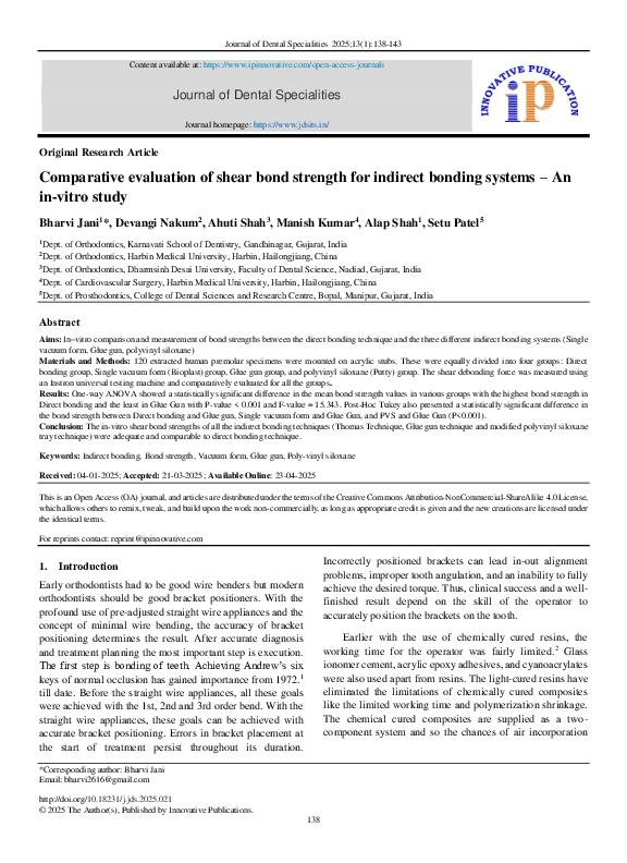 (PDF) Comparative evaluation of shear bond strength for indirect ...
