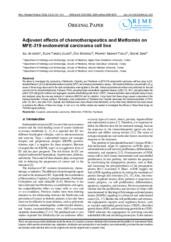(PDF) Adjuvant effects of chemotherapeutics and Metformin on MFE-319 ...