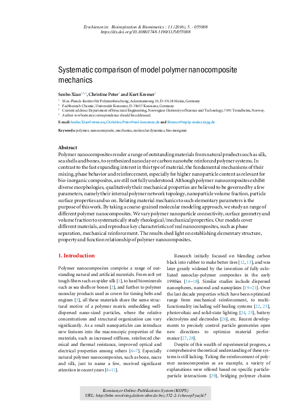 (PDF) Systematic comparison of model polymer nanocomposite mechanics