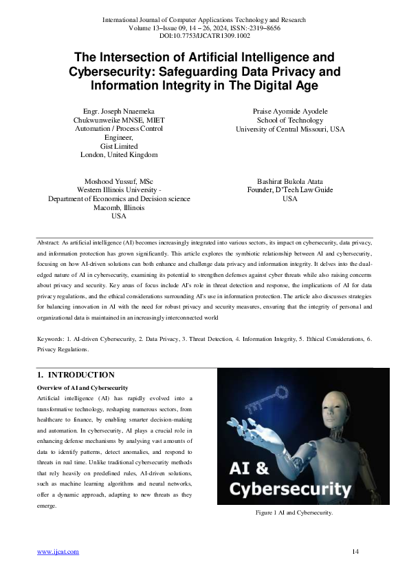 (PDF) The Intersection of Artificial Intelligence and Cybersecurity ...