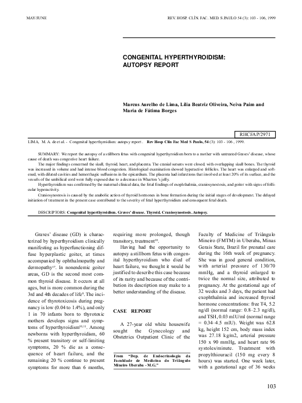 (PDF) Congenital hyperthyroidism: autopsy report