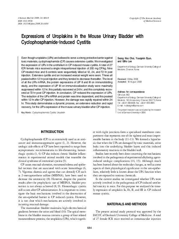 (PDF) Expressions of Uroplakins in the Mouse Urinary Bladder with ...