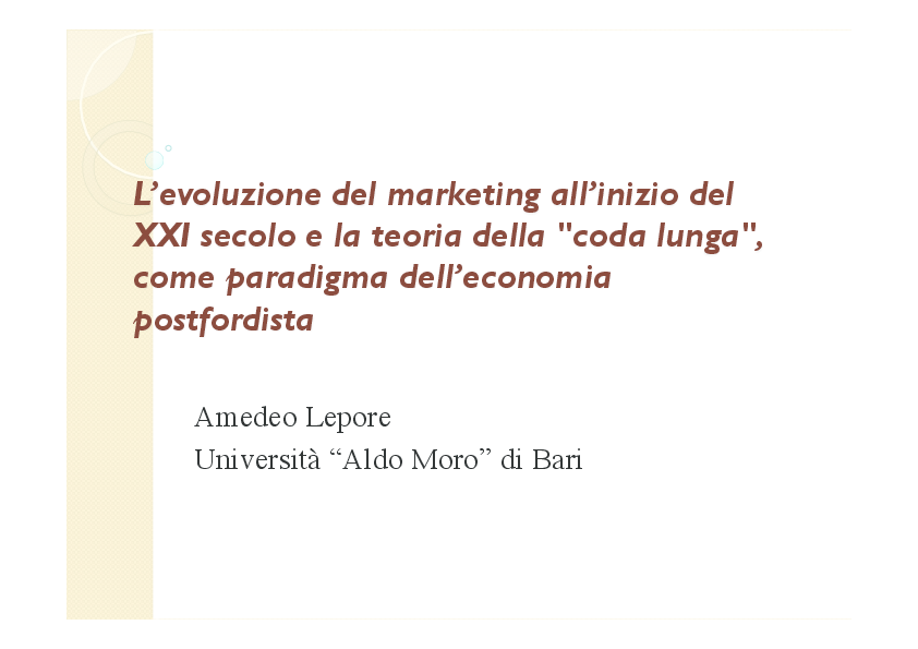 La Coda Lunga Del Marketing Contemporaneo Cruciverba