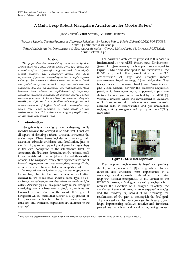 (PDF) A multi-loop robust navigation architecture for mobile robots
