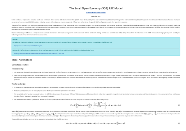 (PDF) The Small Open Economy (SOE) RBC Model [Modelo RBC de pequeña ...
