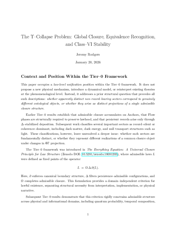 (PDF) The Υ-Collapse Problem: Global Closure, Identity Equivalence, and ...