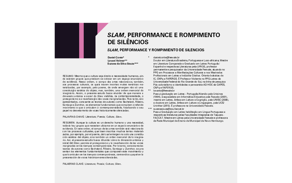 (PDF) Slam, performance e rompimento de silêncios