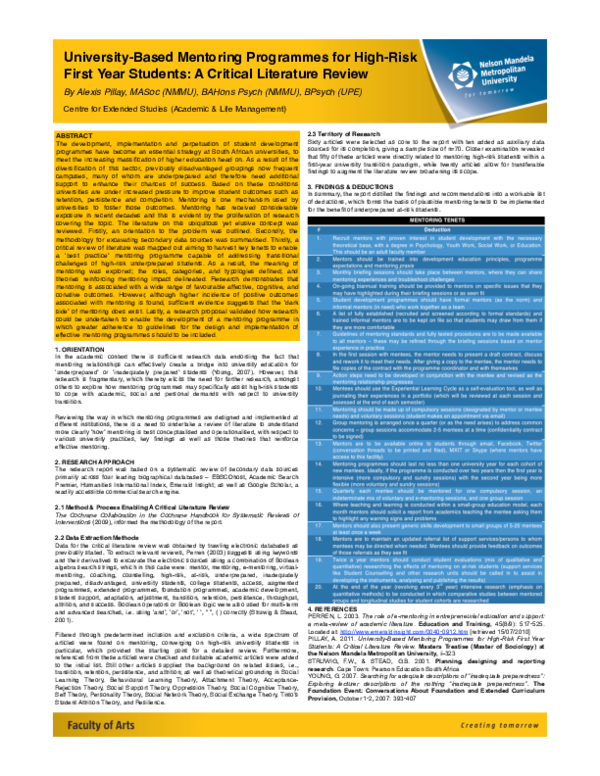 (PDF) HELTASA CONFERENCE POSTER: University-based Mentoring Programmes ...