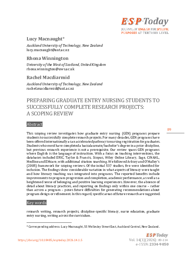 (PDF) Preparing graduate entry nursing students to successfully ...