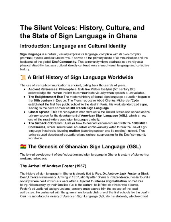 (PDF) The Silent Voices: History, Culture, and the State of Sign ...