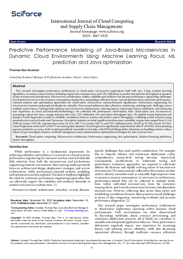 (PDF) Predictive Performance Modeling of Java-Based Microservices in ...